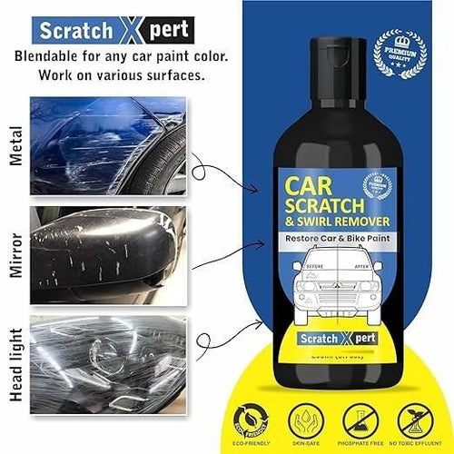Car Scratch & Swirl Remover | Removes Mild to Moderate Scratches | Restores Car & Bike Paint Shine | Easy DIY Repair | Pack of 2